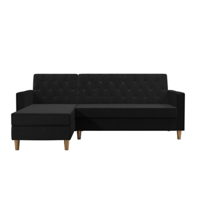 CosmoLiving by Cosmopolitan Liberty Sectional Storage Futon, Black, large