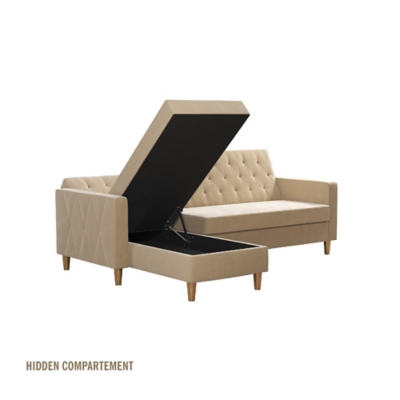 CosmoLiving by Cosmopolitan Liberty Sectional Storage Futon - Thumbnail 4