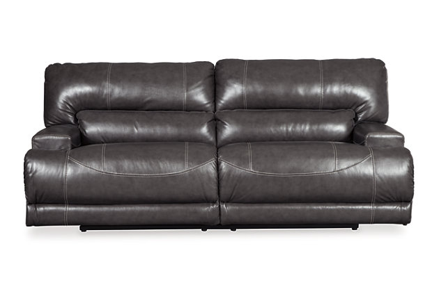 Ashley Furniture Mccaskill Gray Power Reclining Sofa, Ashley Leather Reclining Sofa