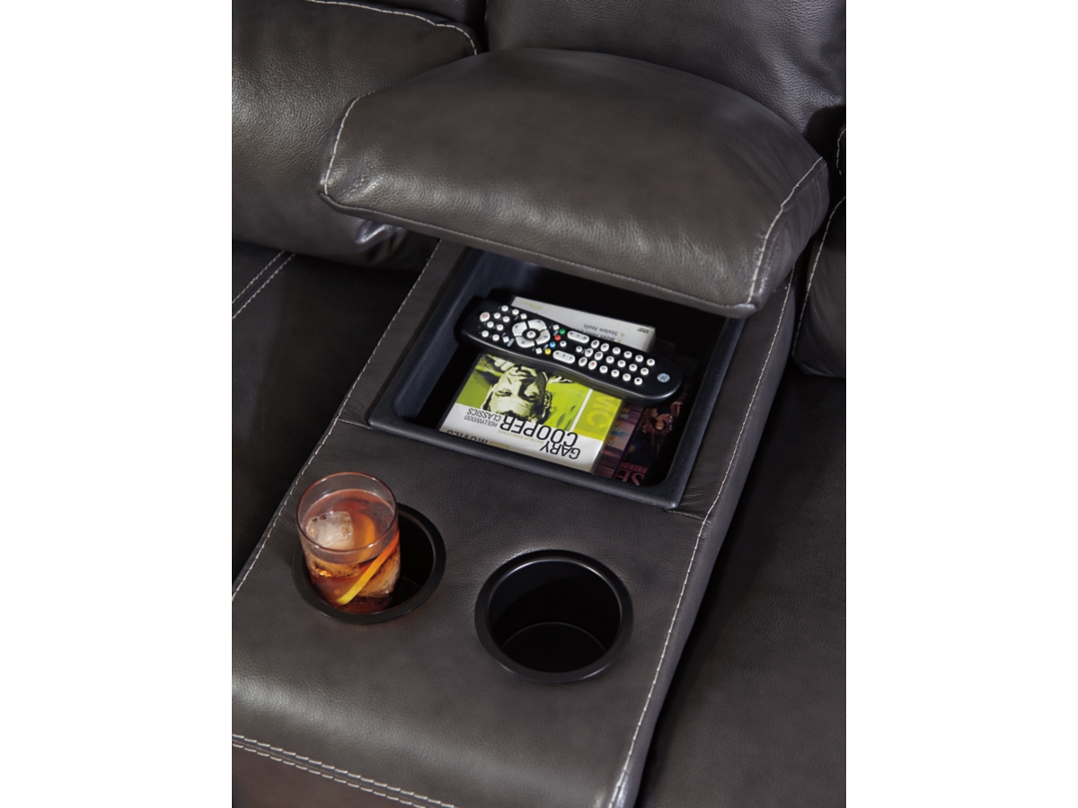 McCaskill Power Leather Reclining Loveseat with Console | Ashley