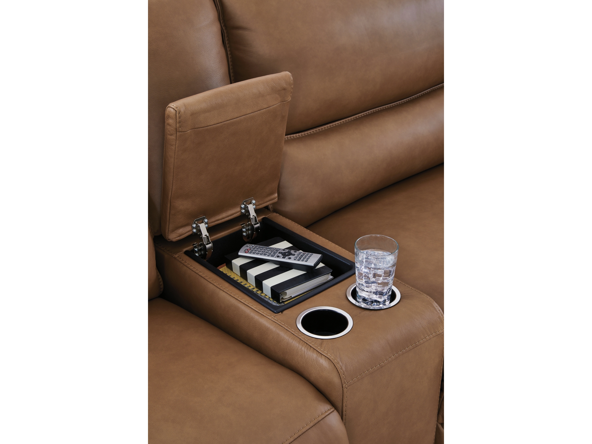 Image 5 of Silverbrooke 6-Piece Leather Dual Power Reclining Modular Sectional with Chaise