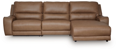 Silverbrooke 3-Piece Reclining Sofa Chaise, Caramel, large