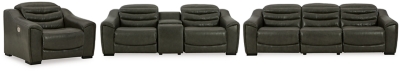 Center Line Sofa, Loveseat and Recliner, Dark Gray