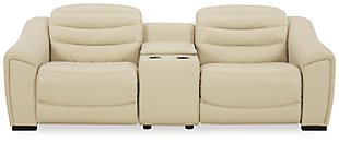 Center Line 3-Piece Power Reclining Loveseat with Console, Cream, large