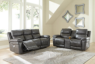 Edmar Sofa and Loveseat, Charcoal, rollover