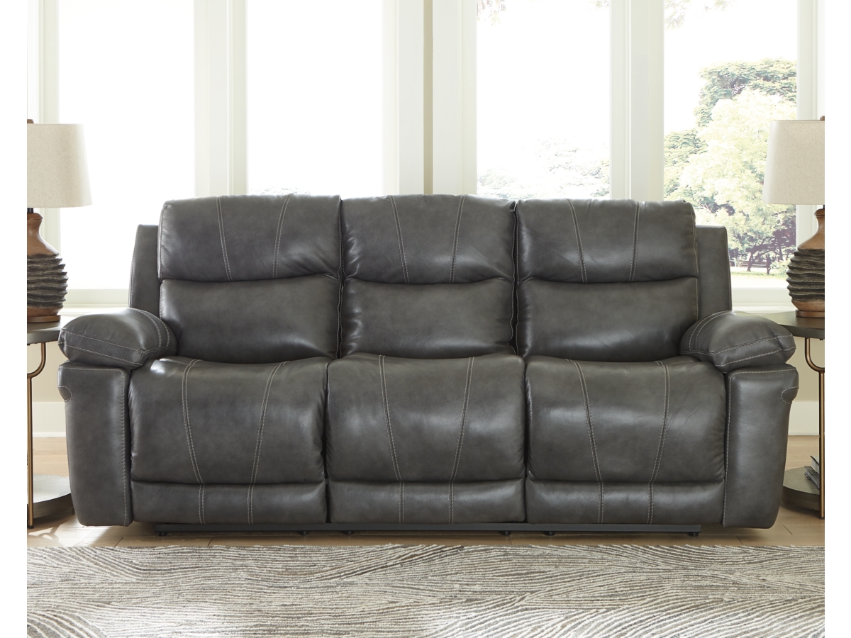 Edmar Dual Power Leather Reclining Sofa Ashley