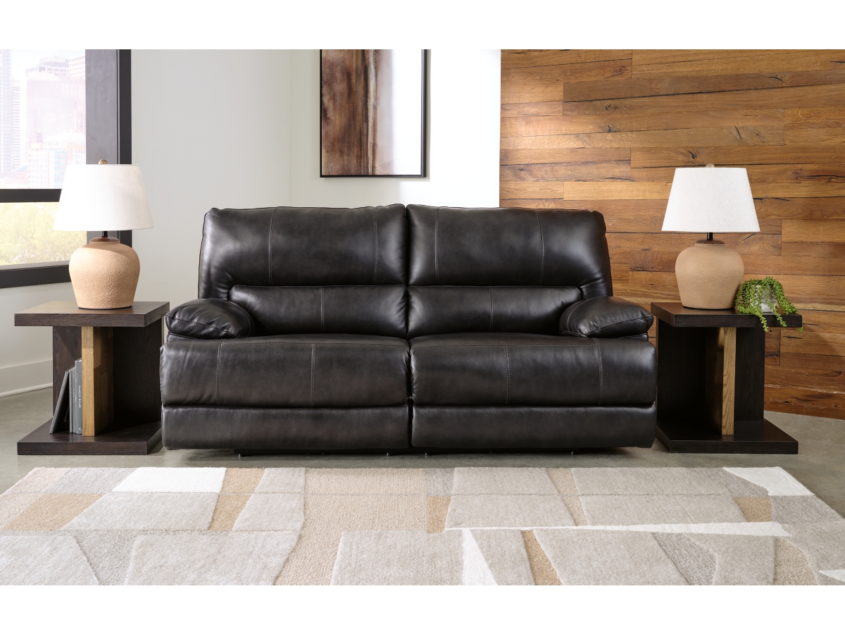 Mountainous Dual Power Leather Reclining Sofa Ashley