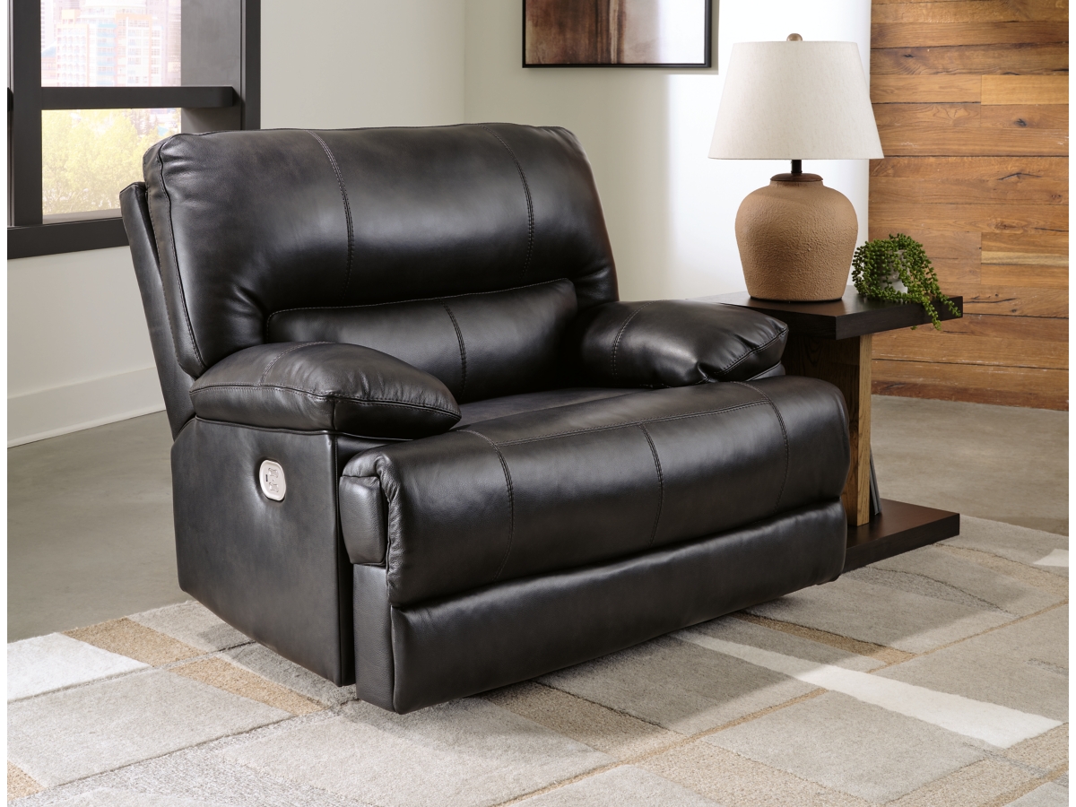 Mountainous Oversized Dual Power Leather Recliner Ashley