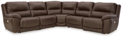 Dunleith 5-Piece Power Reclining Sectional, Chocolate, large