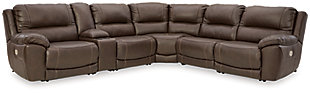 Dunleith 6-Piece Power Reclining Sectional, Chocolate, large