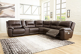 Dunleith 6-Piece Power Reclining Sectional, Chocolate, rollover