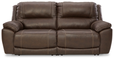 Dunleith 2-Piece Dual Power Leather Reclining Loveseat Leather, Chocolate