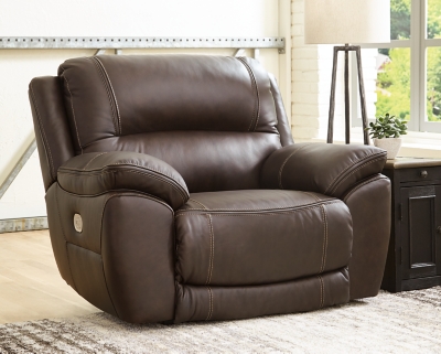 Wide leather recliner discount chair