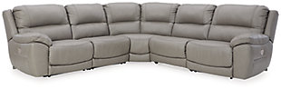 Dunleith 5-Piece Power Reclining Sectional, Gray, large
