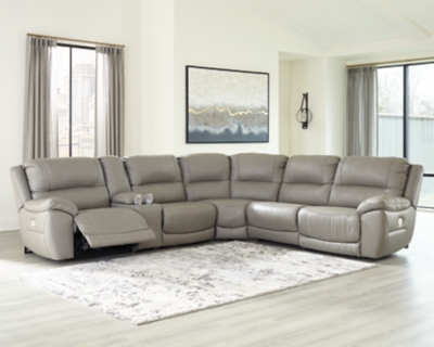 Dunleith 6-Piece Power Reclining Sectional, Gray, rollover