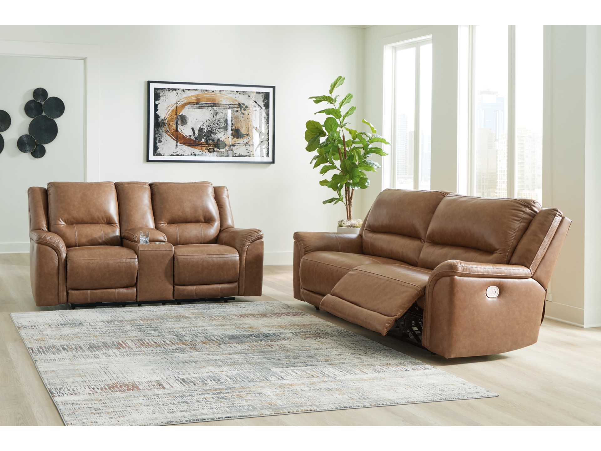 Image 0 of Trasimeno Sofa and Loveseat   Caramel 