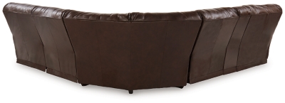 Back view of dark brown leather sectional