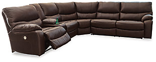 Family Circle 3-Piece Power Reclining Sectional, Dark Brown, large