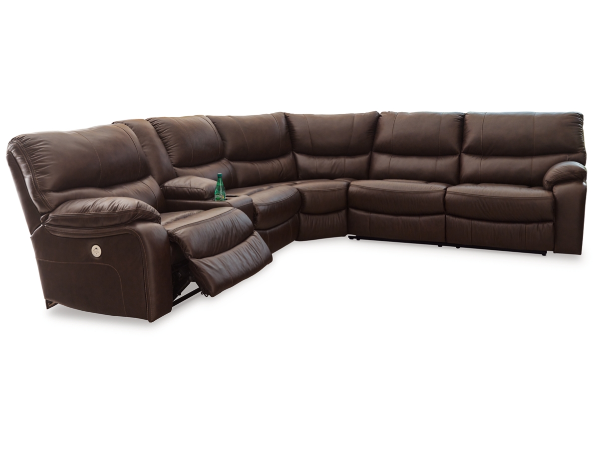 Family Circle 3-Piece Power Leather Reclining Sectional | Ashley