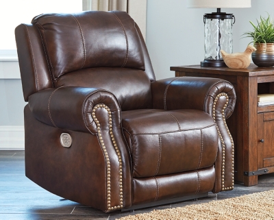 Power Recliner - Brandy Leather