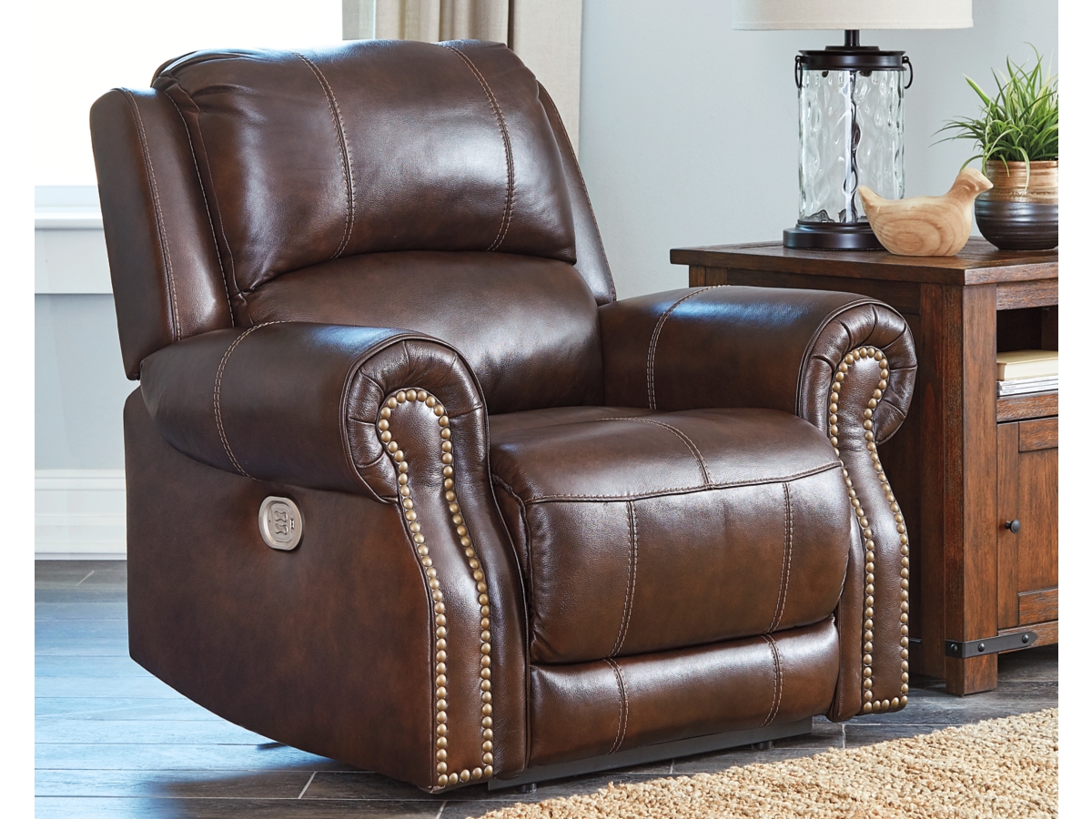 Buncrana Dual Power Leather Recliner Ashley