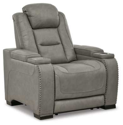 The Man-Den Power Recliner, Gray, large