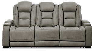 The Man-Den Power Reclining Sofa, Gray, large