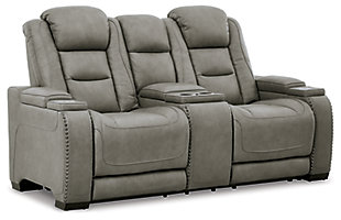 The Man-Den Power Reclining Loveseat with Console, , large