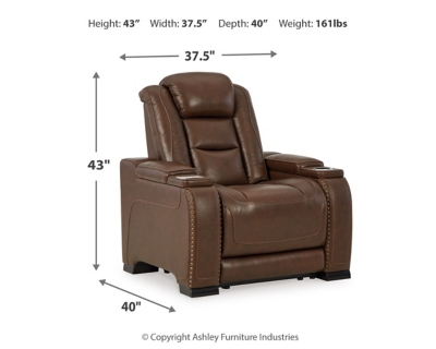 The Man Den Triple Power Leather Recliner Ashley