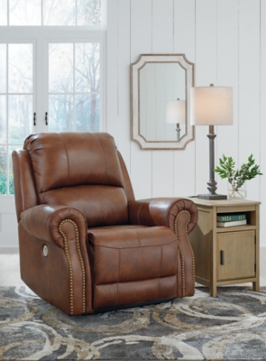 Leather discount automatic recliner