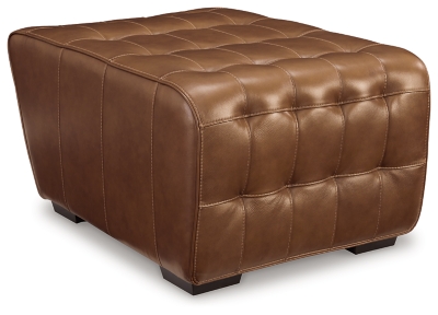 Temmpton Oversized Accent Ottoman Leather, Chocolate