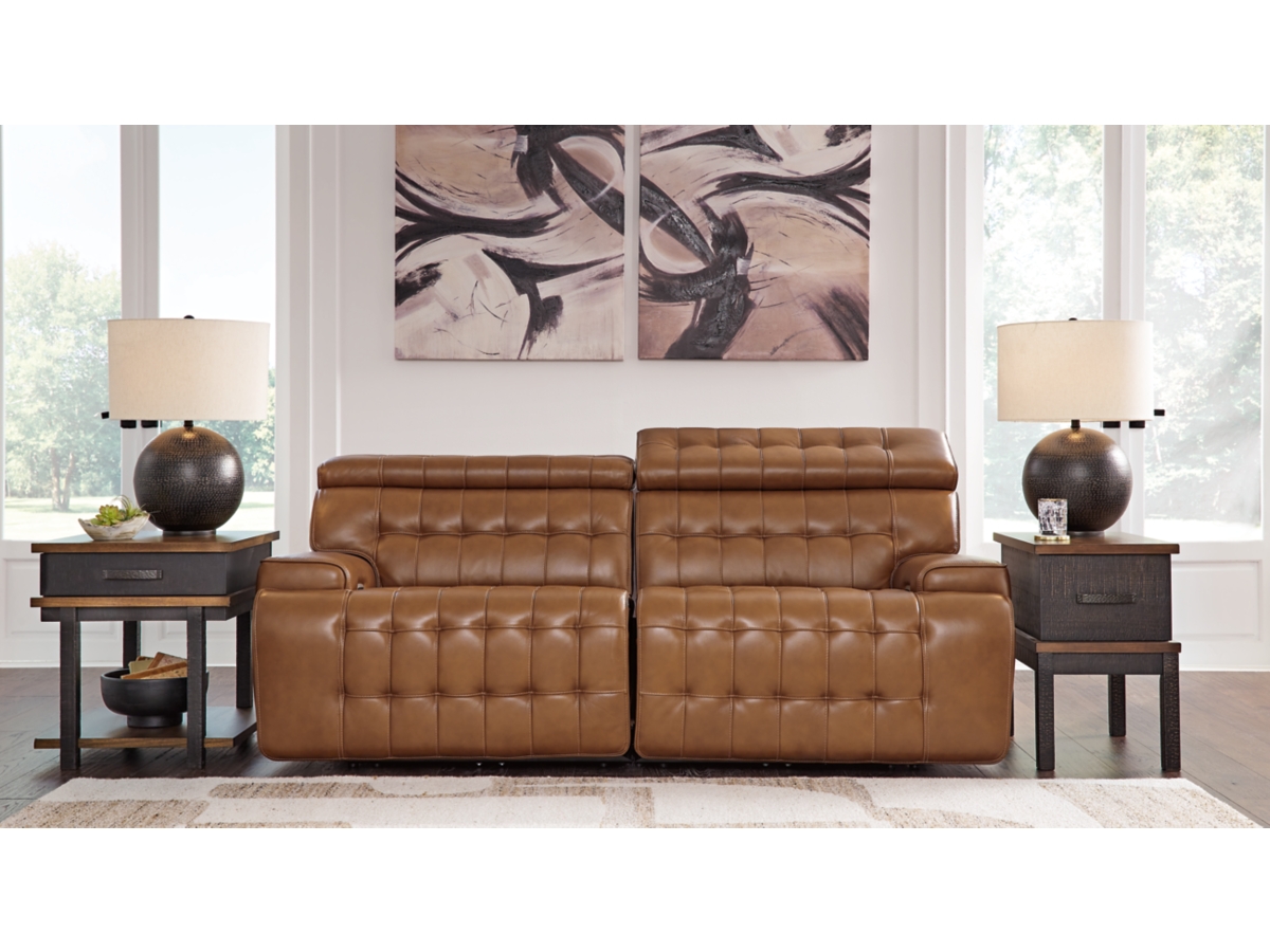 Temmpton Dual Power Leather Reclining Modular Loveseat | Ashley