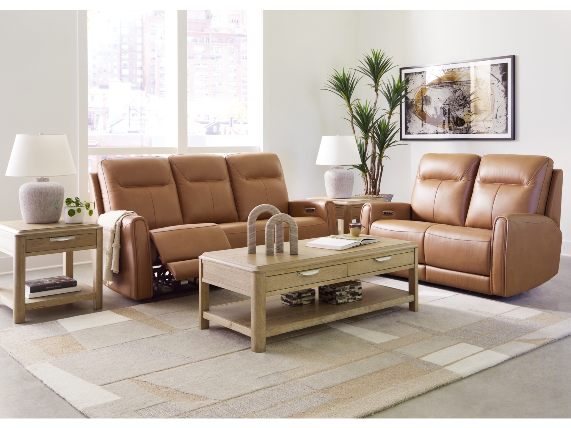 Tryanny Sofa and Loveseat Butterscotch 