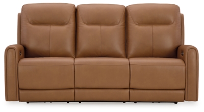 Tryanny Triple Power Leather Reclining Sofa