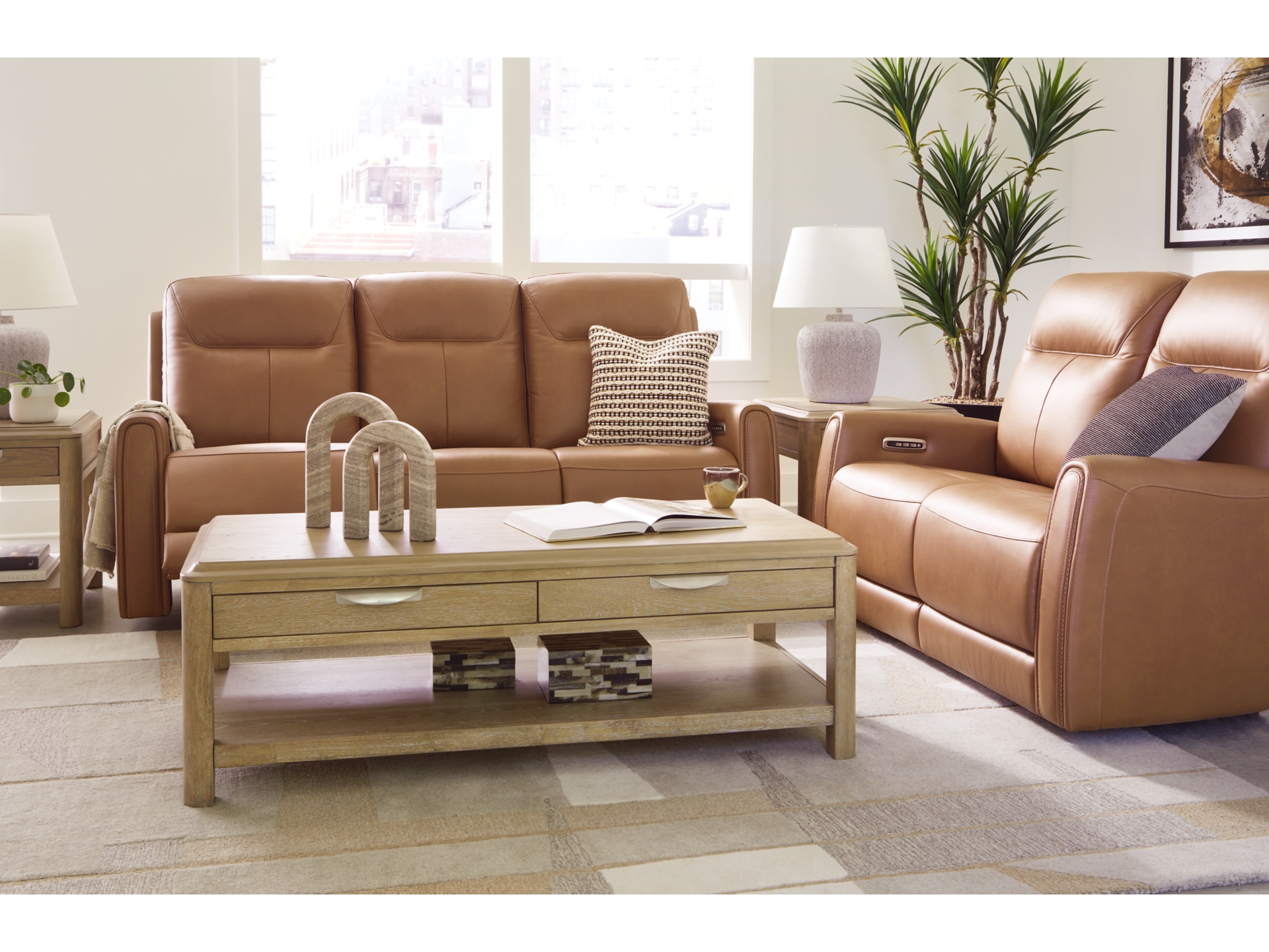 Image 1 of Tryanny Sofa and Loveseat Butterscotch 