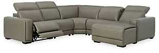 Correze 5-Piece Power Reclining Sectional with Chaise, Gray, large