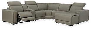 Correze 6-Piece Power Reclining Sectional with Chaise, Gray, large