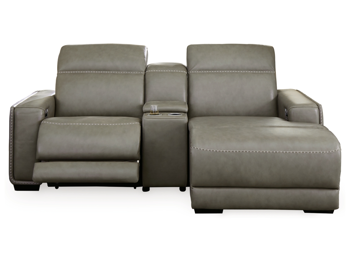 Correze 3-Piece Dual Power Leather Reclining Modular Sectional