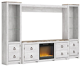 Willowton 4-Piece Entertainment Center with Electric Fireplace, , large
