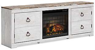 Willowton 72" TV Stand with Electric Fireplace, , large