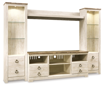 Willowton 4 Piece Entertainment Center Ashley Furniture Homestore