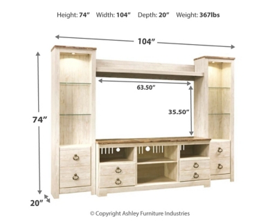 The Willowton Whitewash Large TV Stand with Fireplace Option, 2 Piers &  Bridge available at Rose Brothers Furniture serving Wilmington,  Jacksonville NC and surrounding areas.