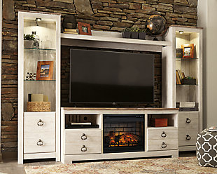 Willowton 4-Piece Entertainment Center with Electric Fireplace, , rollover