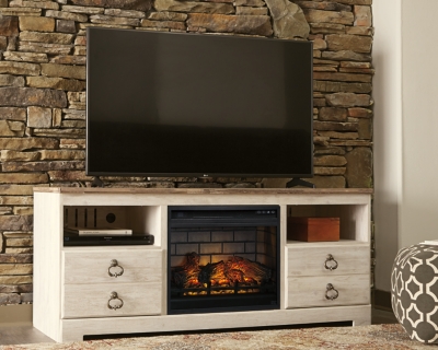 Willowton 64" TV Stand with Electric Fireplace, , large