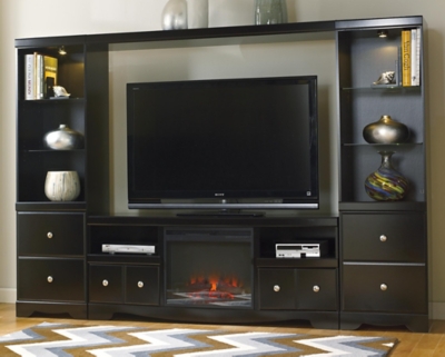 shay 4-piece entertainment center with fireplace | ashley furniture