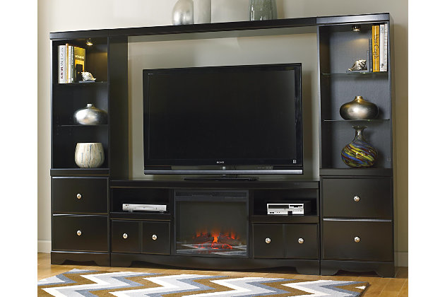 shay 4-piece entertainment center with fireplace | ashley furniture