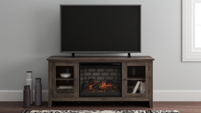 "Arlenbry 60" TV Stand with Electric Fireplace and Warms 1000 Square Feet", Gray