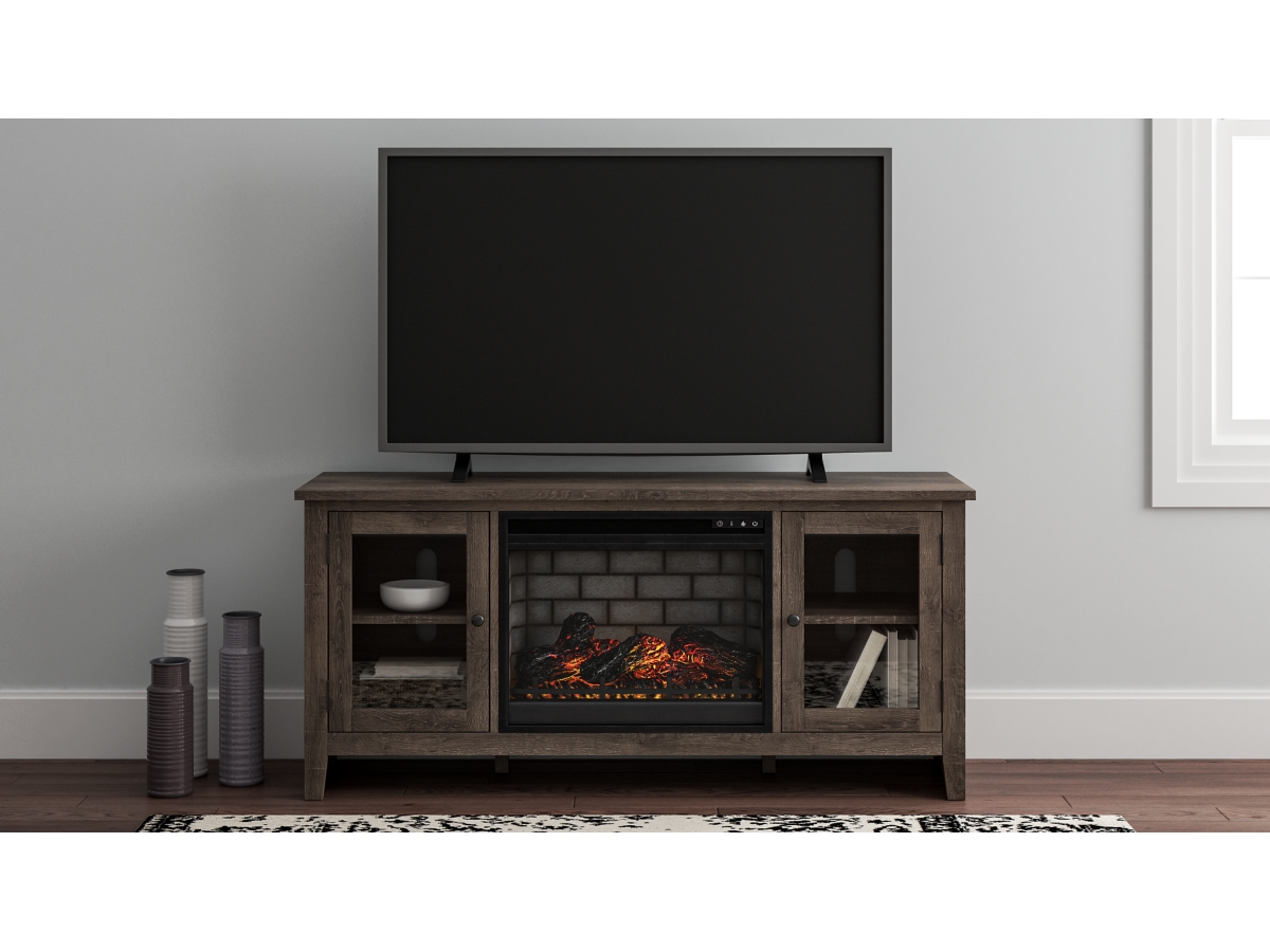 Arlenbry Entertainment Unit with Fireplace - Gray