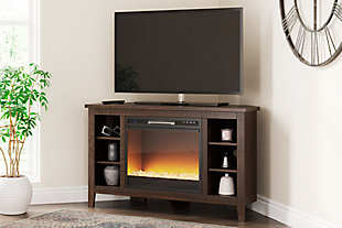 Camiburg Corner TV Stand with Electric Fireplace, , rollover