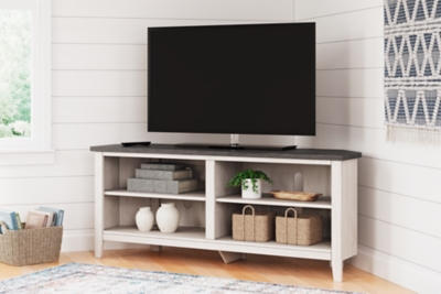 allen + roth Transitional Ash White Tv Stand (Accommodates TVs up